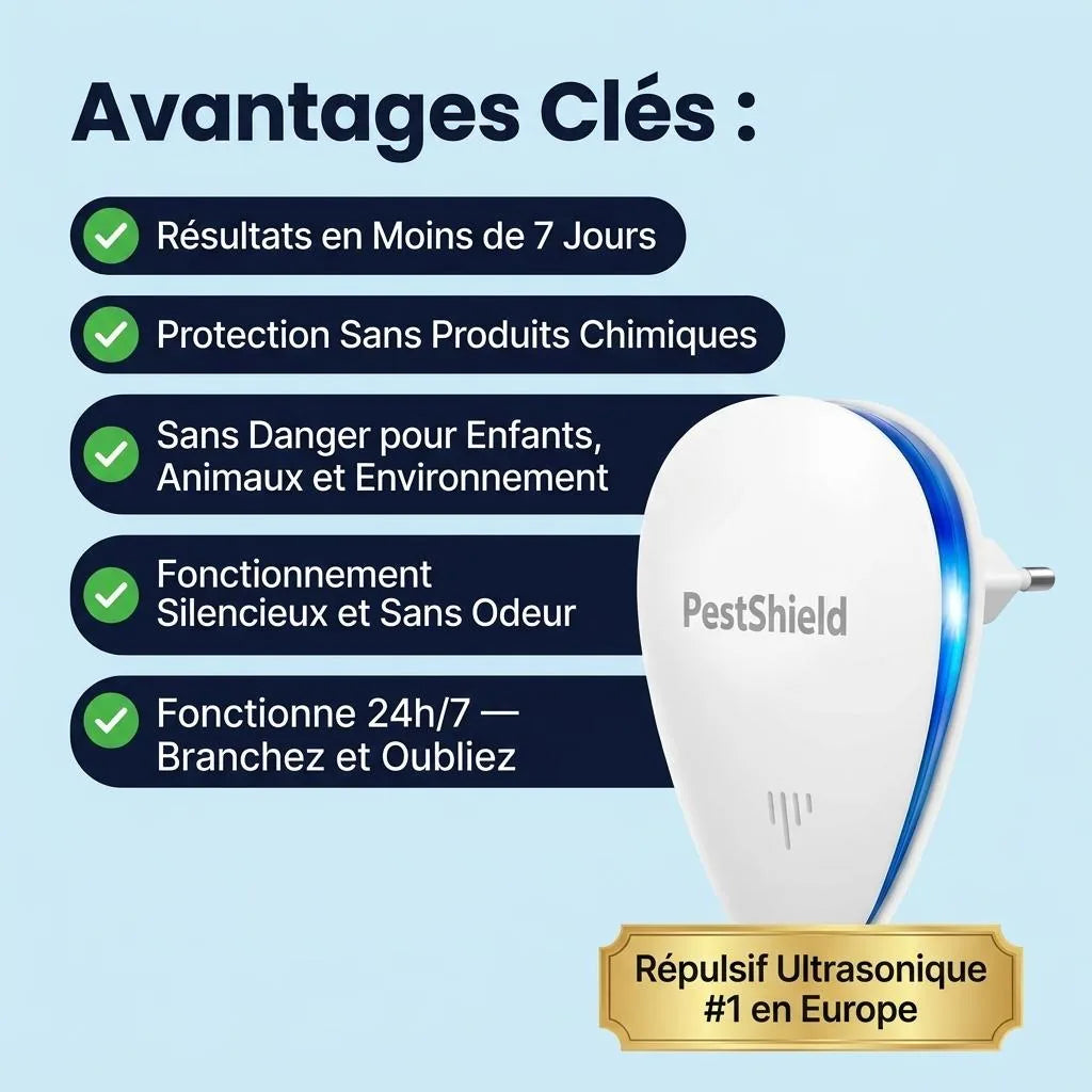 PestShield Anti-Souris — Répulsif Ultrason Rongeurs