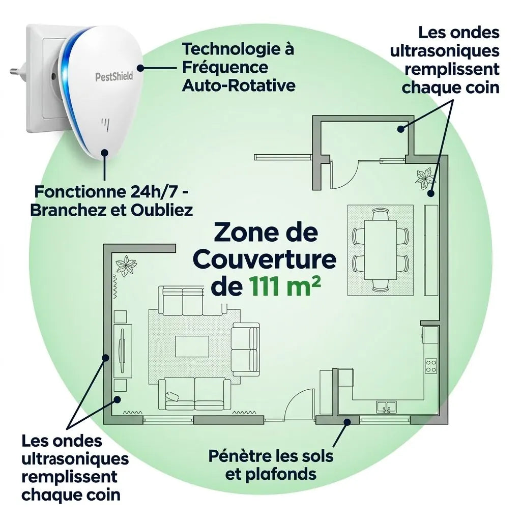 PestShield couverture totale de la maison — 111 m² par appareil