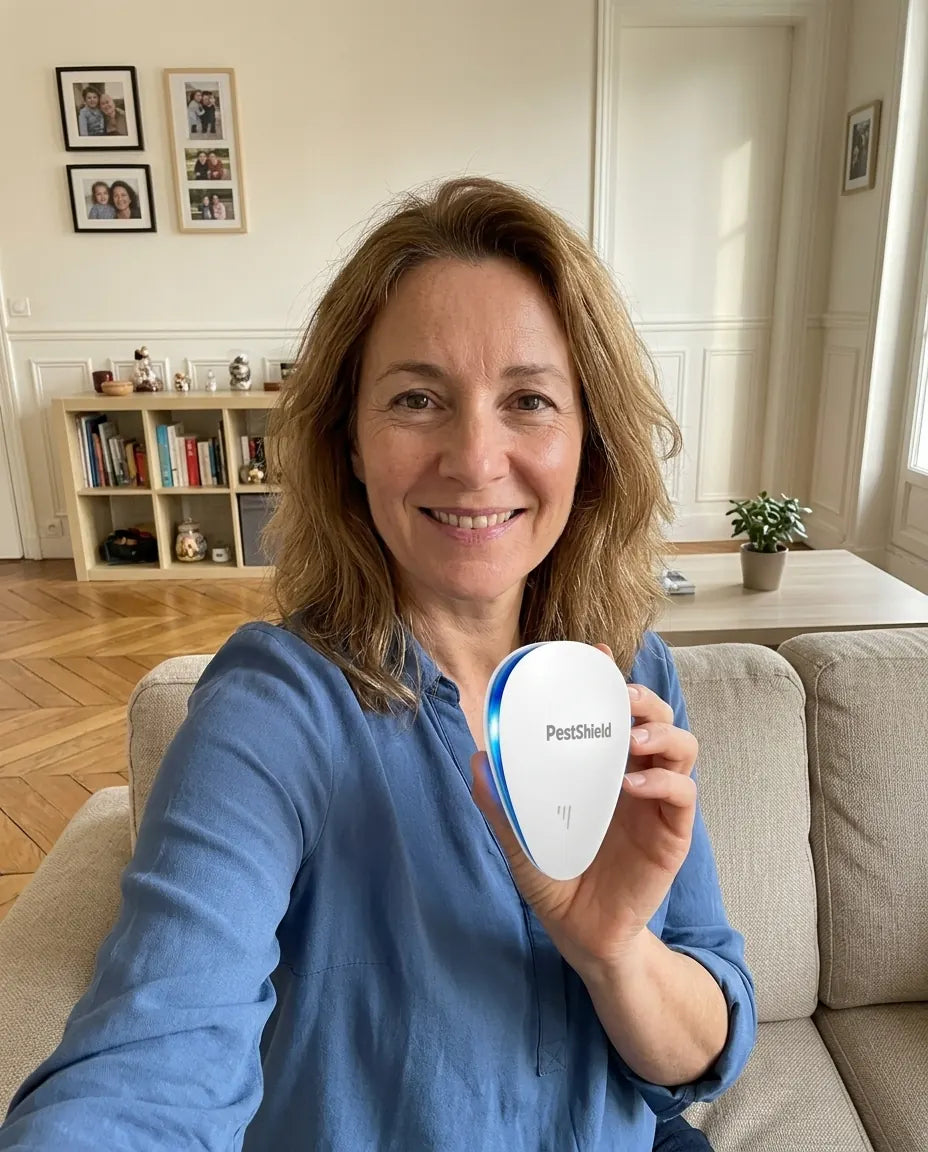 PestShield branché dans le salon, vue depuis le canapé